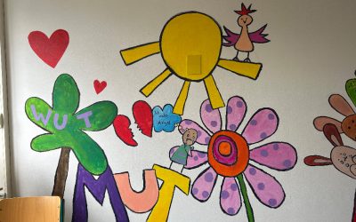 Wandgestaltung mit Schülerinnen und Schüler